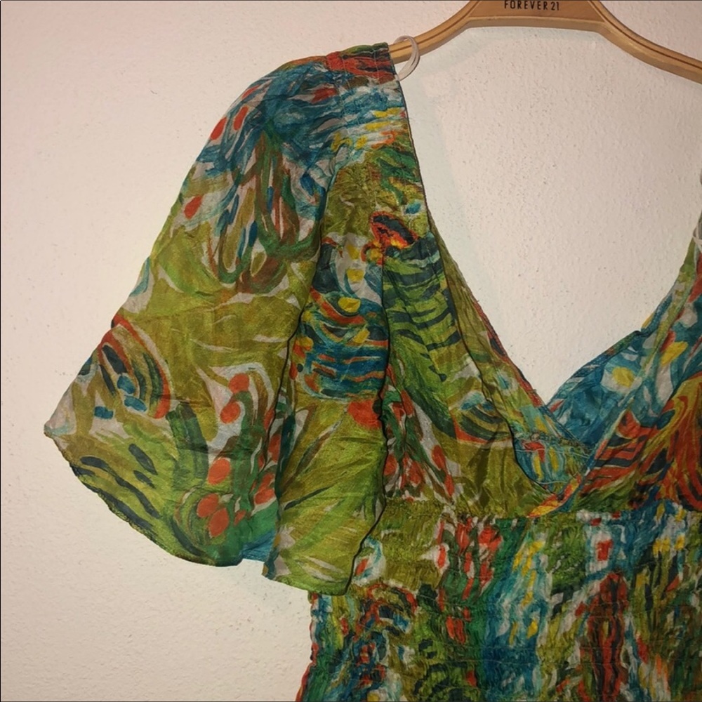 Zara watercolor blouse